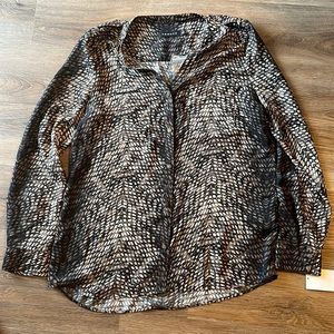 NWT trouvé printed silk blouse size s